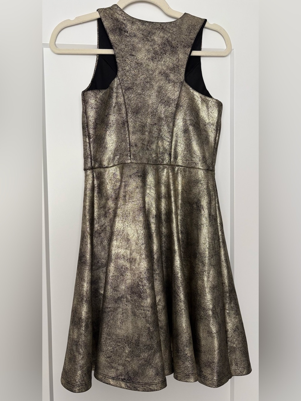 bebe Metallic Gold Zip-Front Dress - Picture 2 of 4